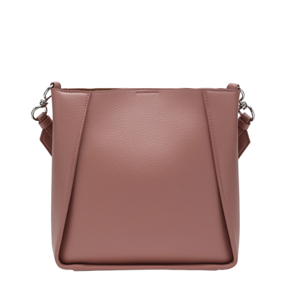 Square Pink Crossbody Bag with Logo