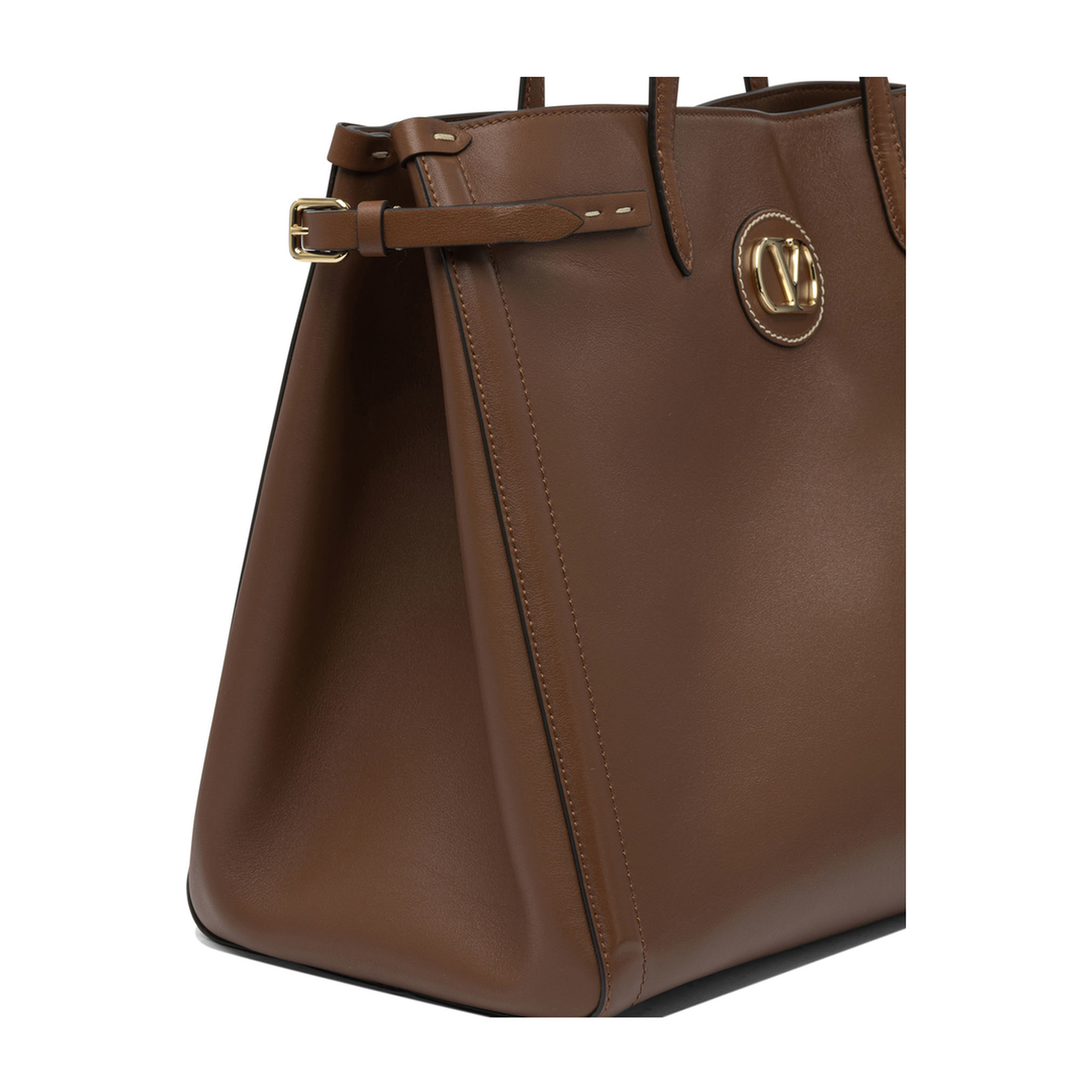 Structured Brown Calf Leather Shoulder