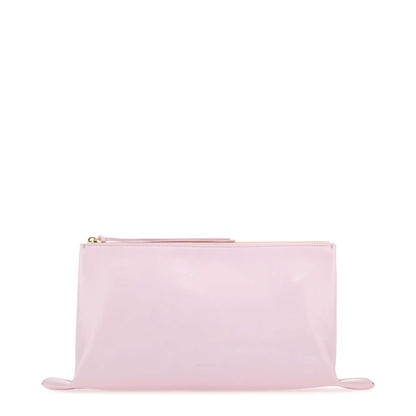 Pastel Pink Leather Medium Clutch