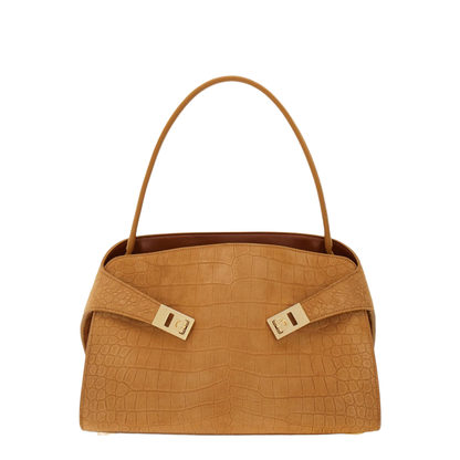 Hug Medium Eel Skin Shoulder Bag - Black
