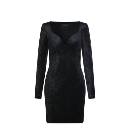Sweetheart Neckline Dress In Velvet Jersey