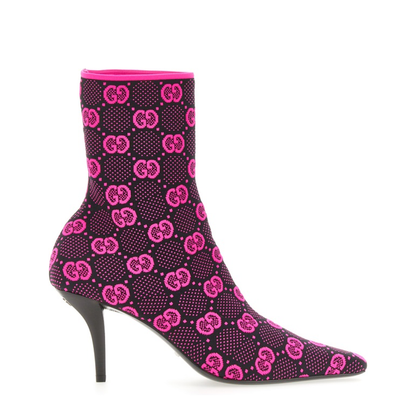 Knit Ankle Boots Black