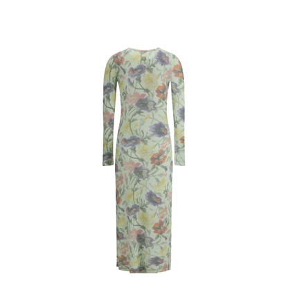 Dress in Silk and Cotton Multicolor