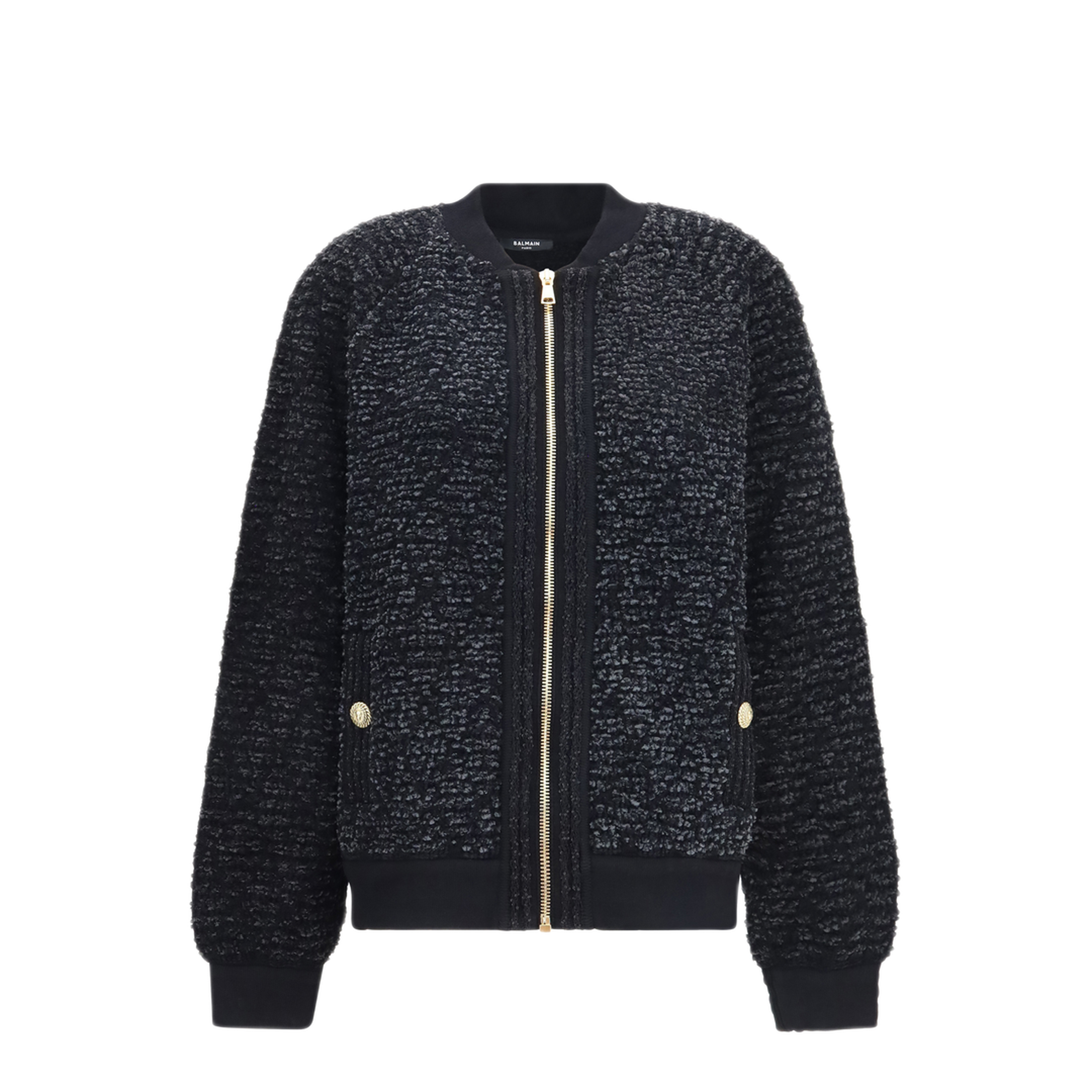 MAYFEYR - Balmain - Zip Jacket With Sequin Details - HF1TFB20KK120PA