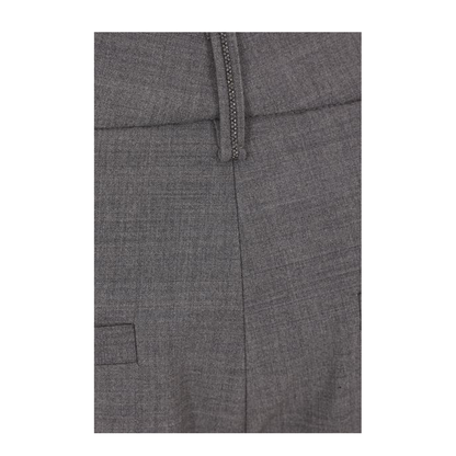 Grey Stretch Wool Blend Pants