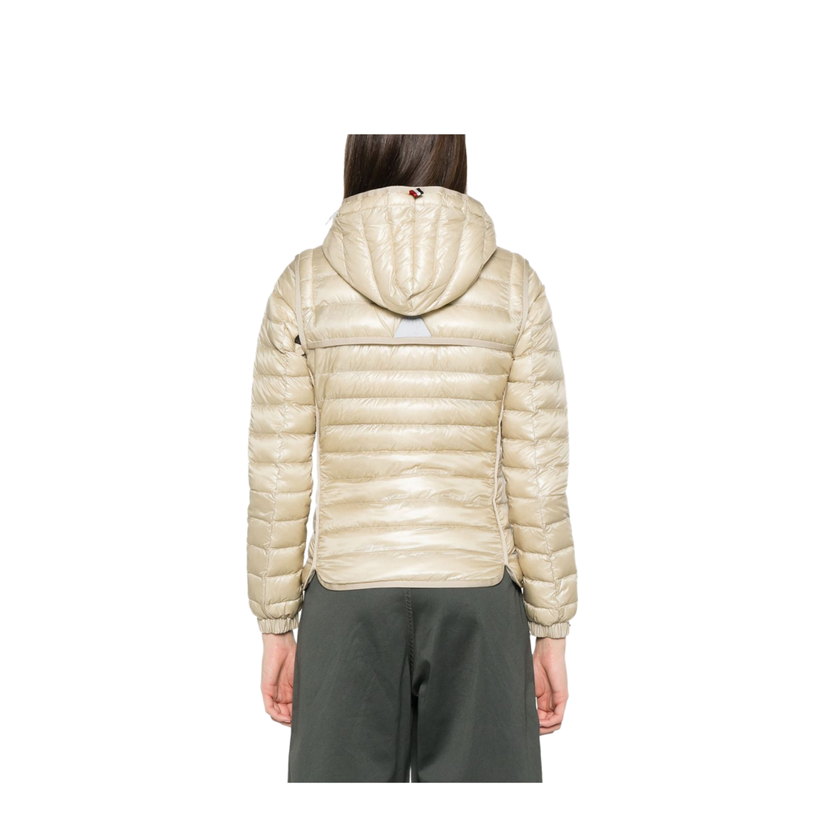 Sand Beige Karura 2-in-1 Hooded Short Down Jacket