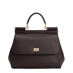 Sicily Large Calfskin Handbag - Bordeaux