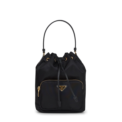 Black Re-Nylon Bucket Bag