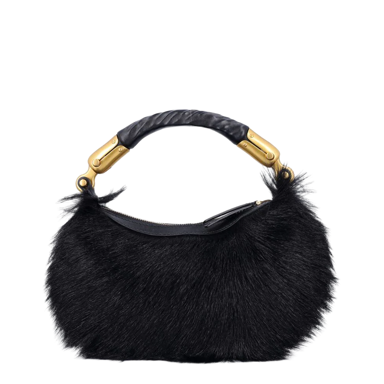 Genuine Fur Handbag With Leather Handle