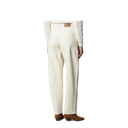MAYFEYR - Isabel Marant - Lisha Barrel Jeans In Cotton Denim Beige - PA0778FAD3H01I90BE