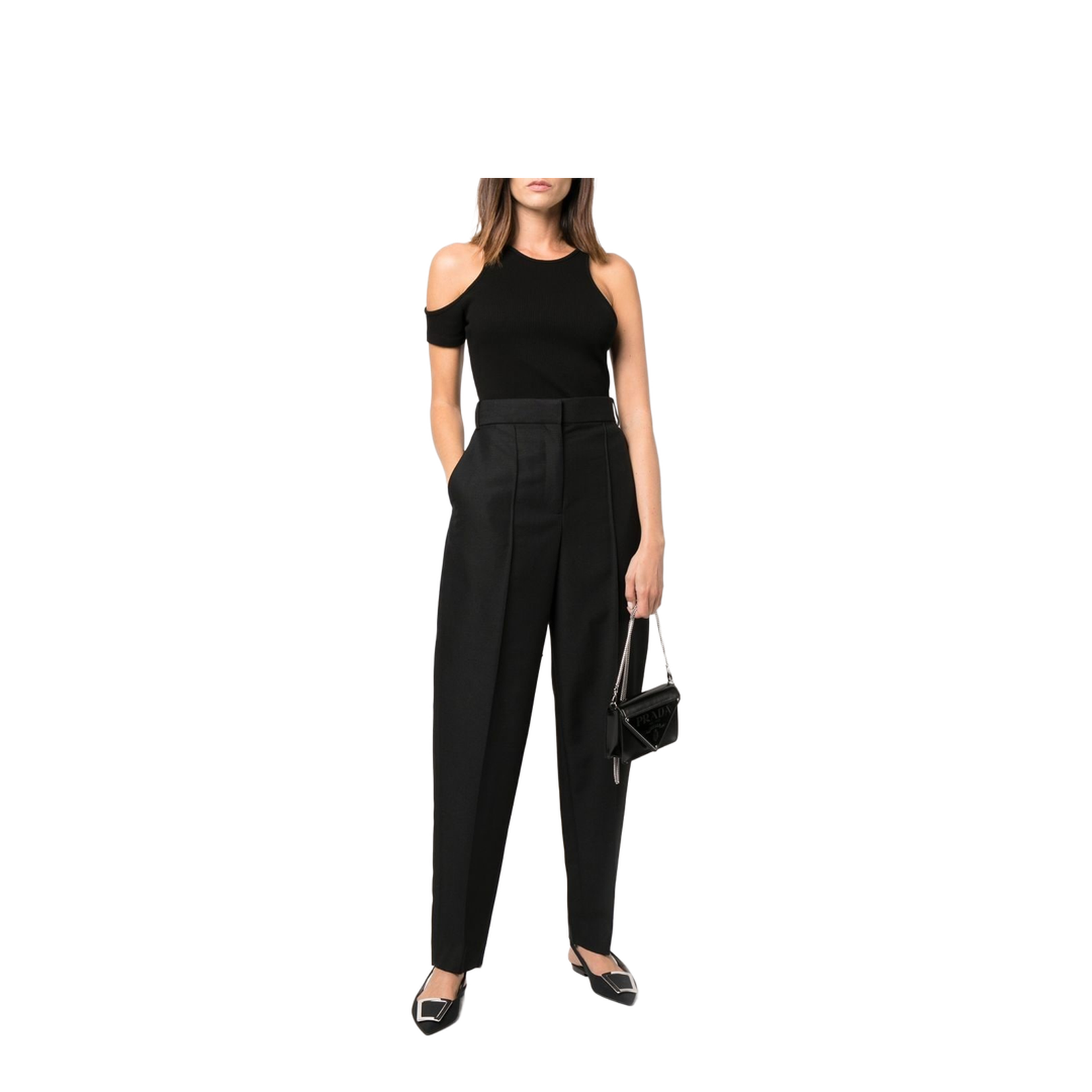 High-rise Trousers - Black