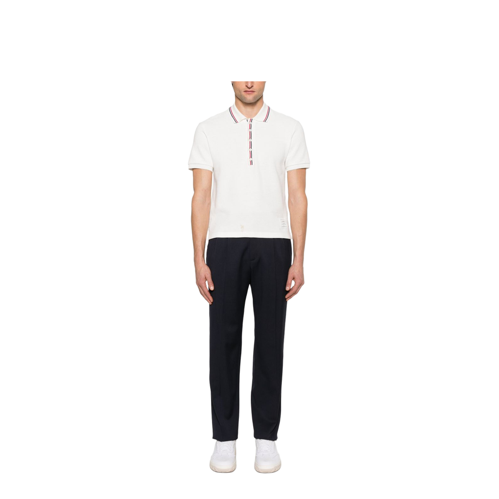 Cotton Waffle Rib Cuff Polo