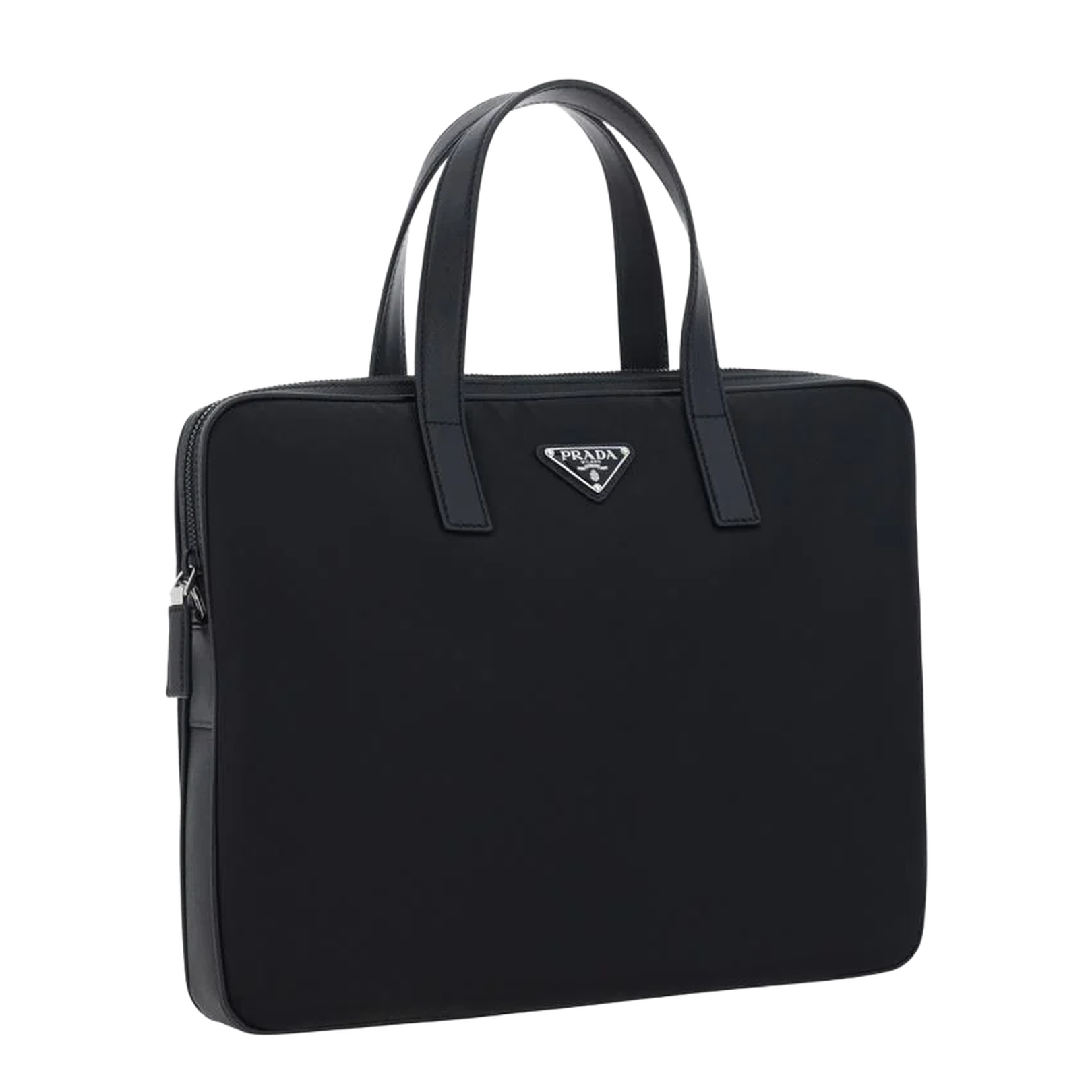 Re-Nylon Leather-Trimmed Briefcase