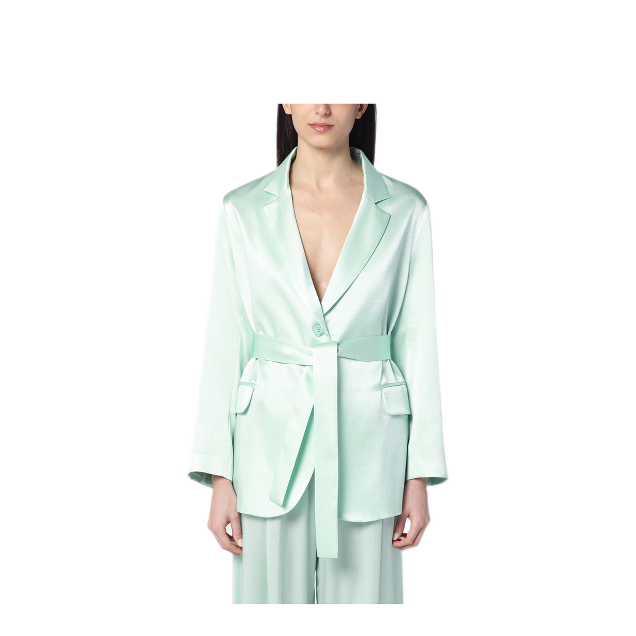 MAYFEYR - Semicouture - Christiana Jacket In Aqua Green - Y5SM06PLN78-0