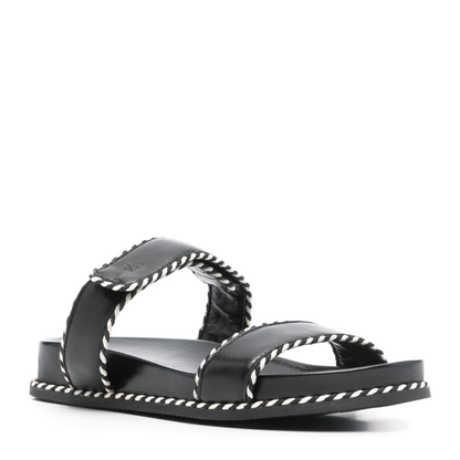 Sandals with Nappa-Leather Strap and Two-Tone Edges