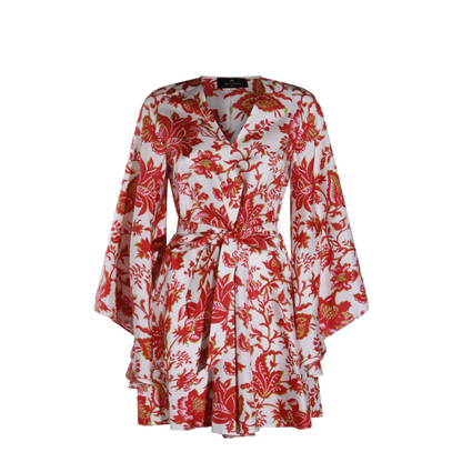 Cotton Mini Dress Red/White