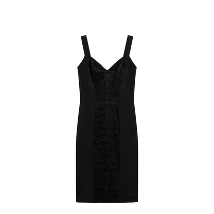 MAYFEYR - Dolce & Gabbana - Black Sheath Dress With Lace Details - F63G9TGDCLQN0000