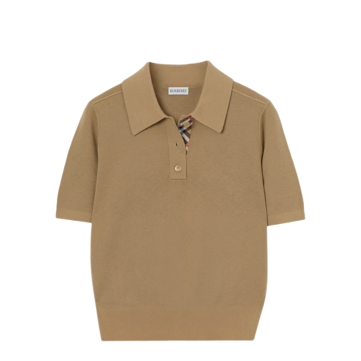 Knit Polo With Check Trim