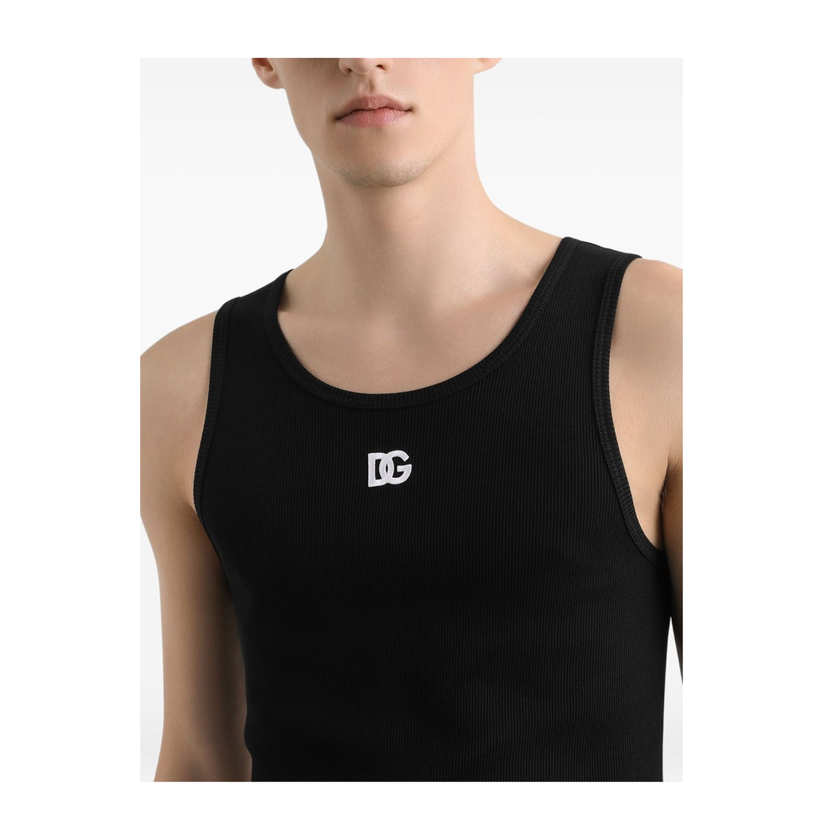 Cotton Tank Top with Embroidery