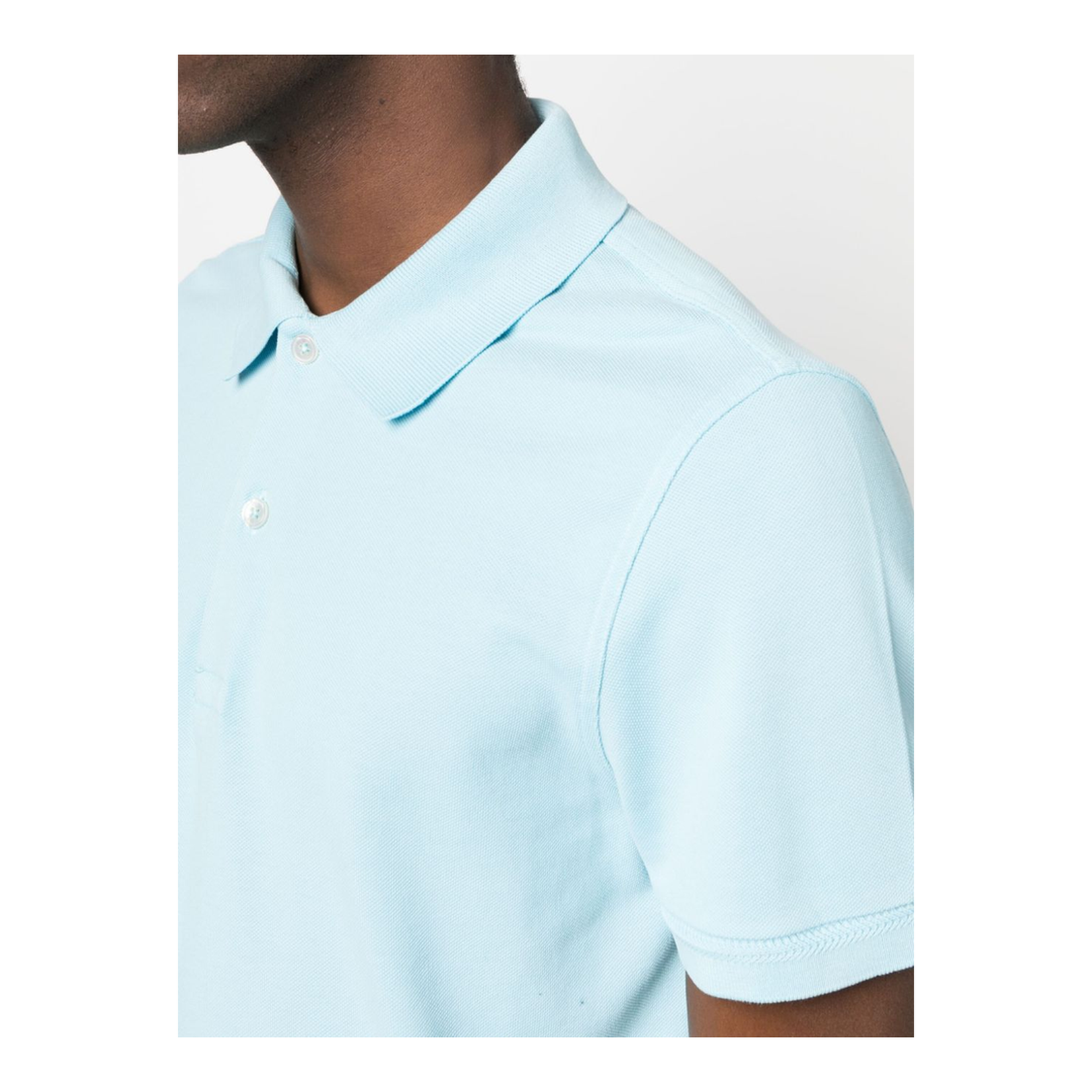 Short-Sleeve Polo Shirt in Clear Blue