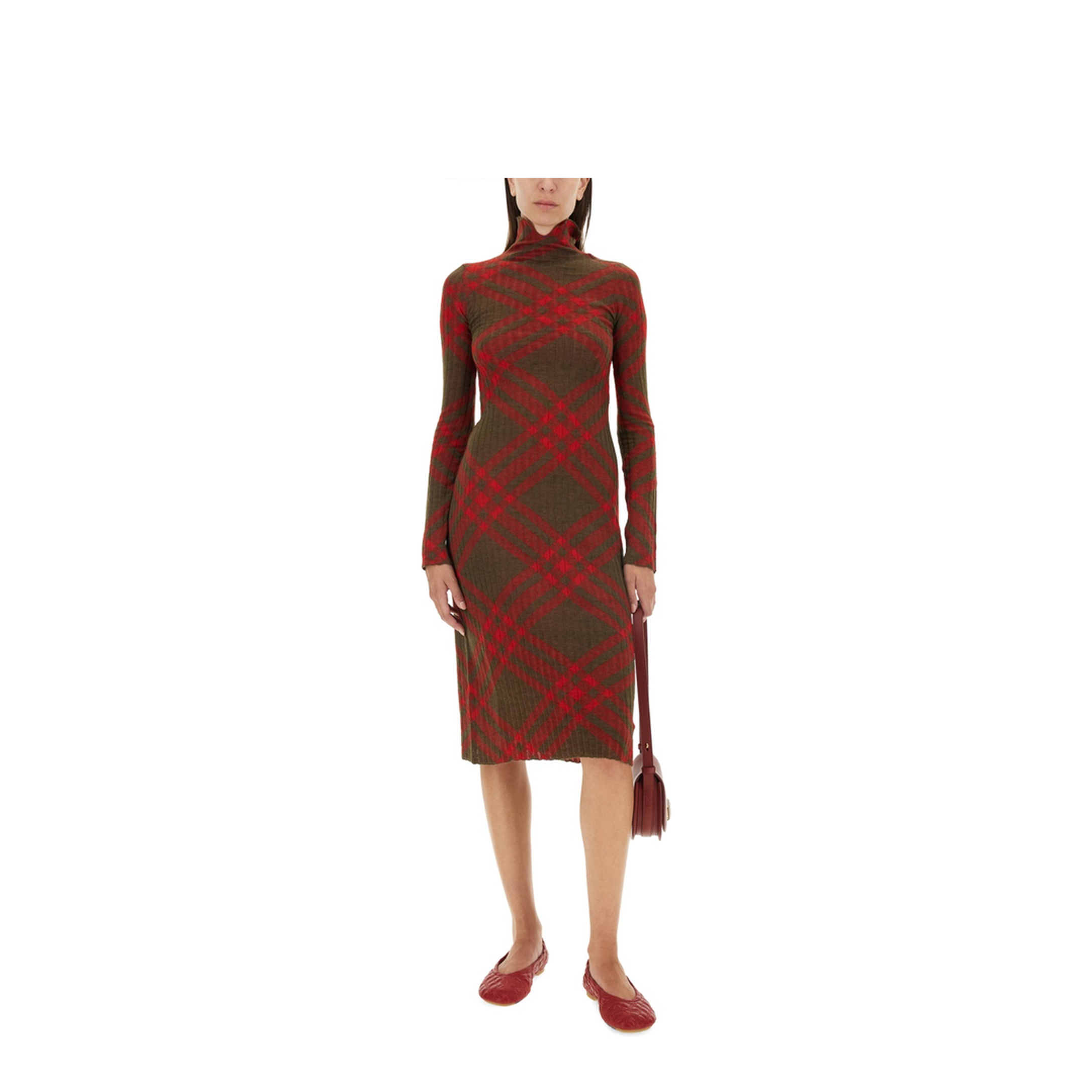 Check Wool Blend Dress