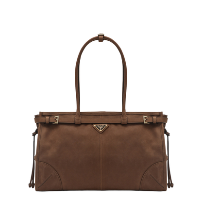 Bonnie Large Suede Leather Handbag - Cocoa Brown