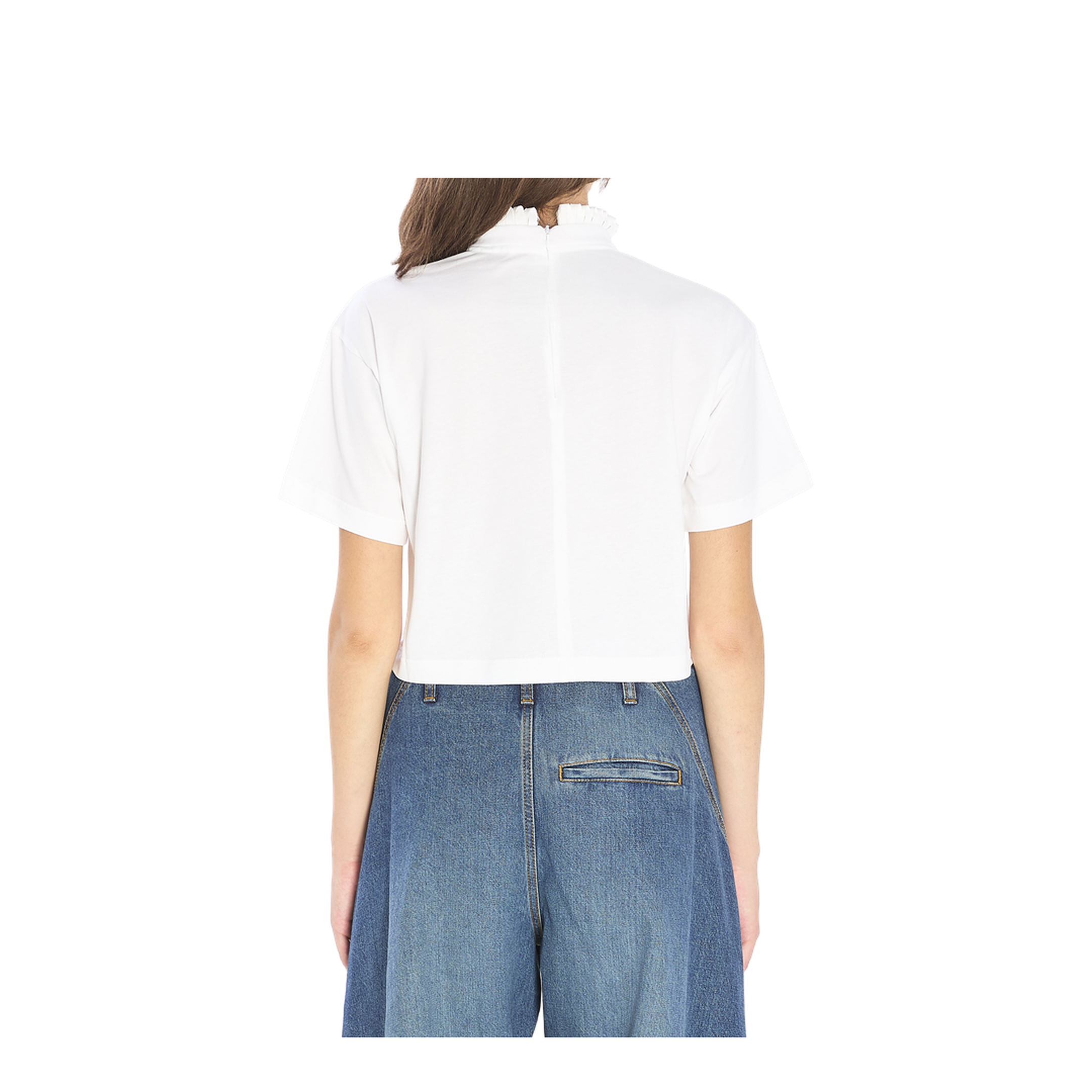 Cropped T-shirt in Cotton Jersey