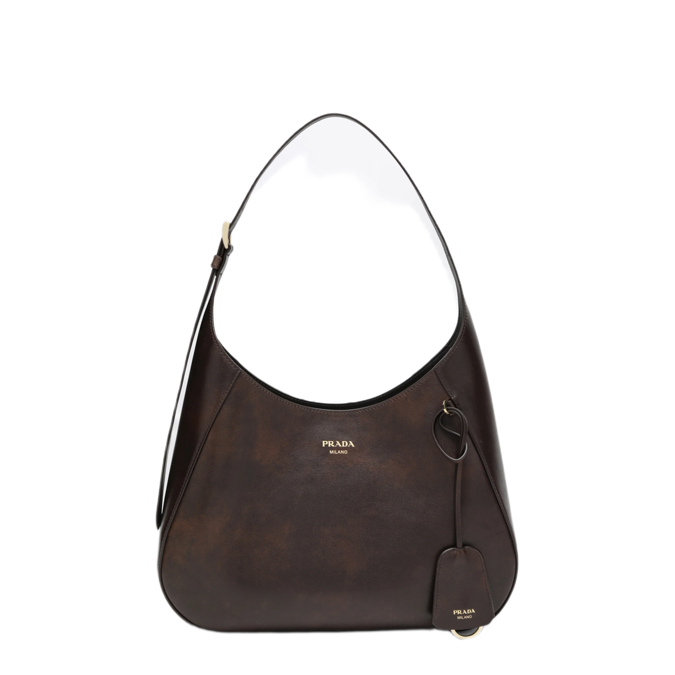 MAYFEYR - Prada - Boogie Medium Brown Leather Hobo Bag - 1BC300OOO2ZRNF0324