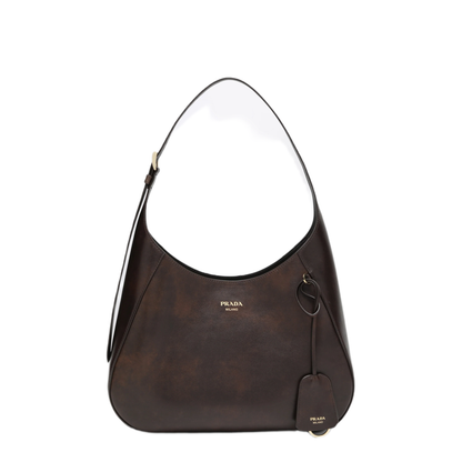 MAYFEYR - Prada - Boogie Medium Brown Leather Hobo Bag - 1BC300OOO2ZRNF0324