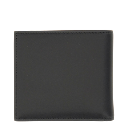 Alexander McQueen McQueen Bifold Wallet With Logo In Black Calfskin