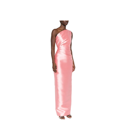 MAYFEYR - Solace London - Elegant Embroidered Color-Block Dress - OS37025PALEPINK