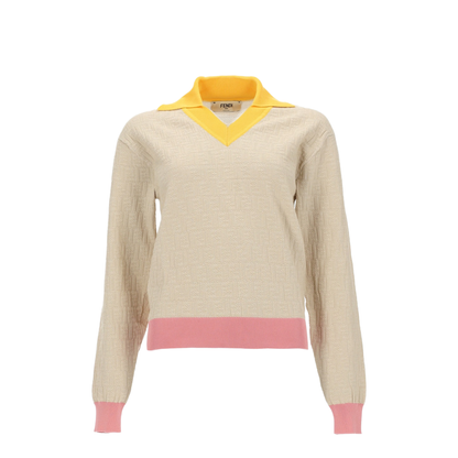 Light Beige Cotton And Silk Jumper