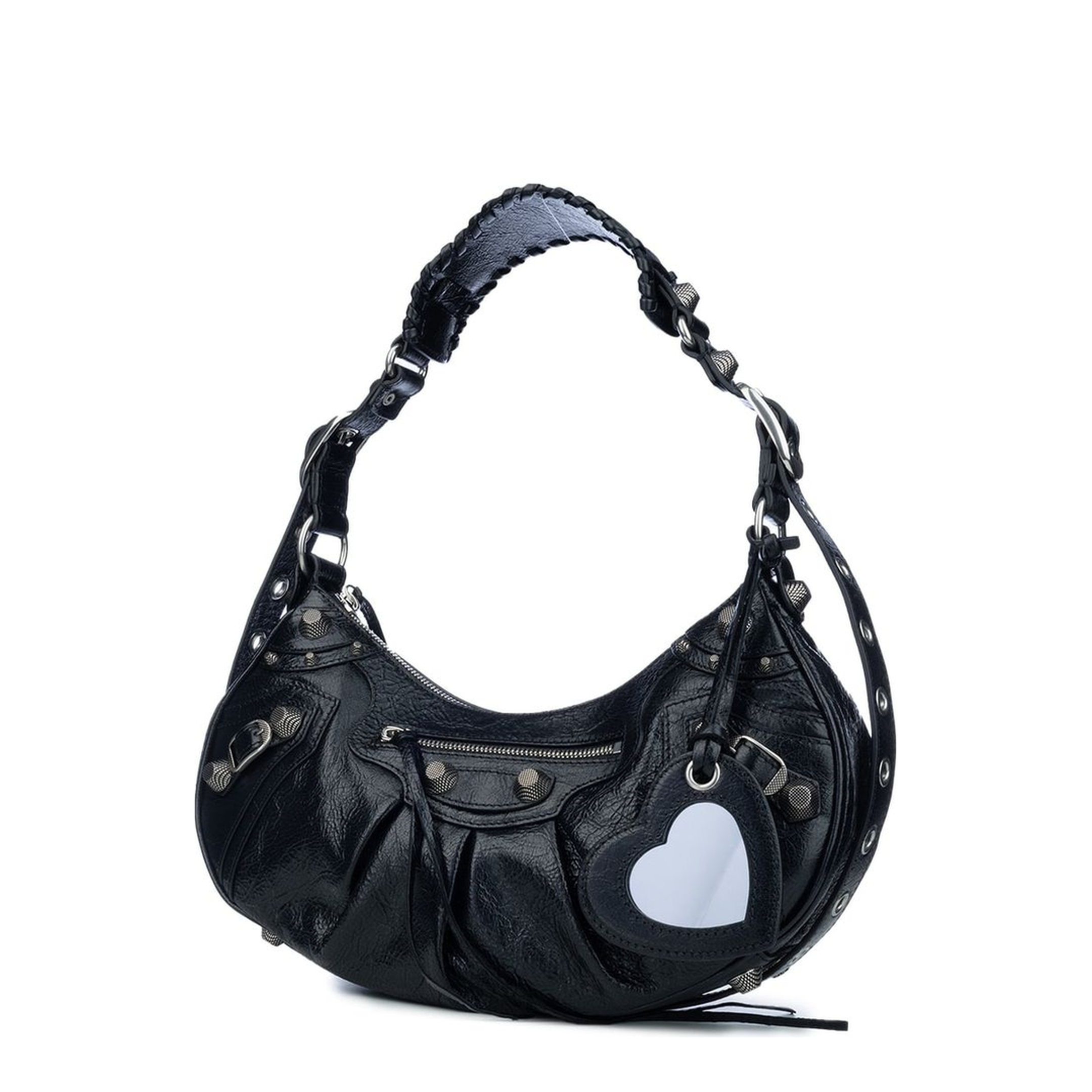 Le Cagole Small Arena Lambskin Shoulder Bag - Black