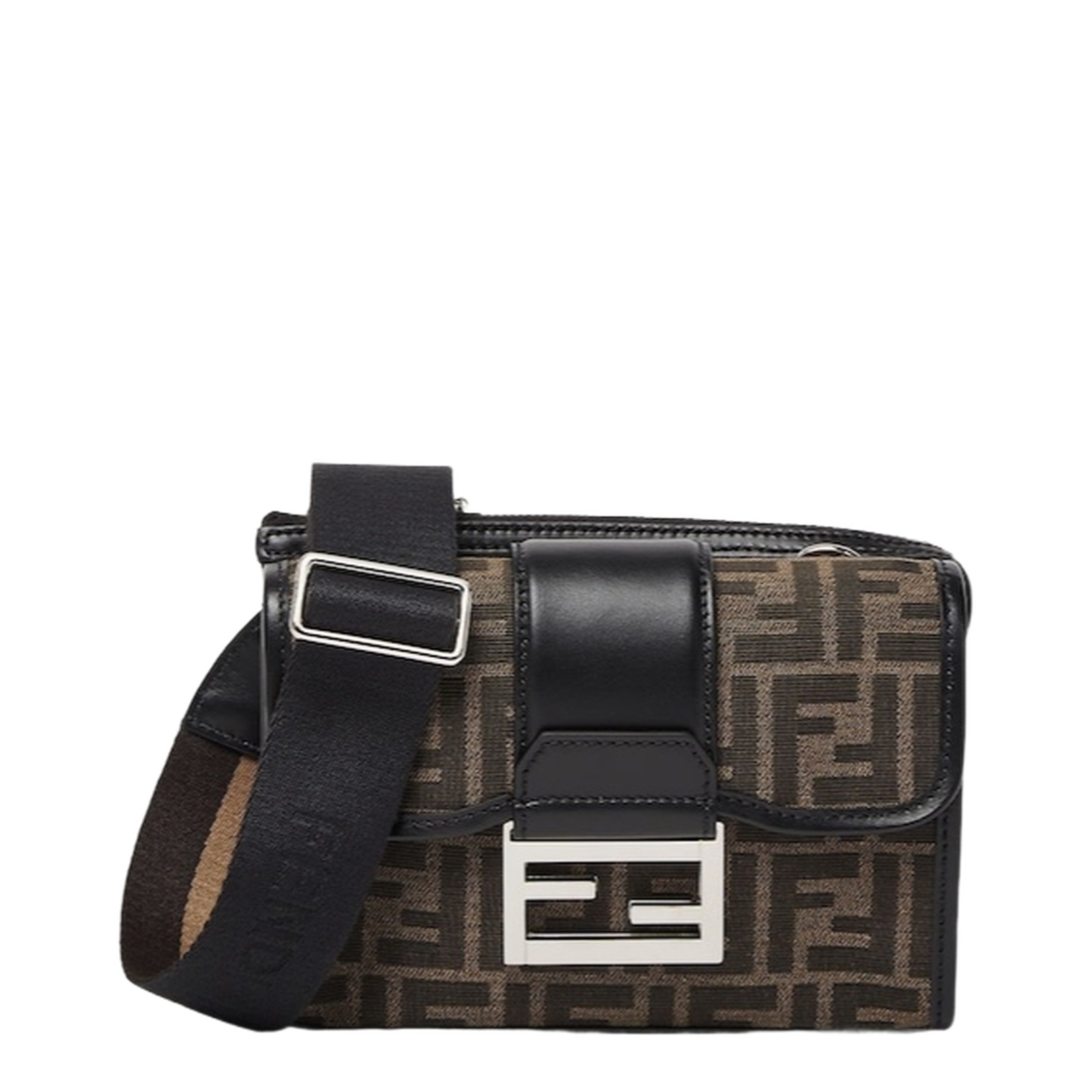 Baguette Canvas Crossbody Bags - Brown