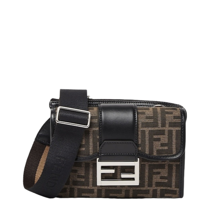 Baguette Canvas Crossbody Bags - Brown