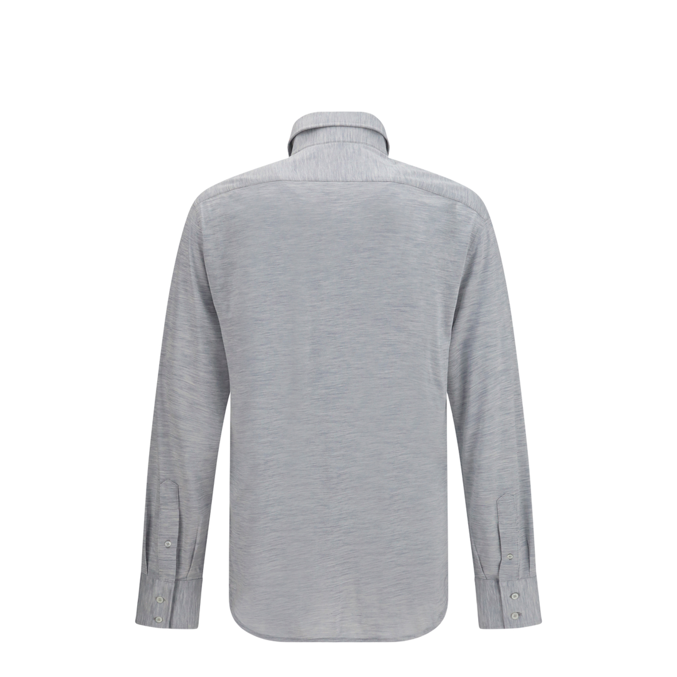 MAYFEYR - Brunello Cucinelli - Silk And Cotton Jersey Shirt With Spread Collar - MD8216686