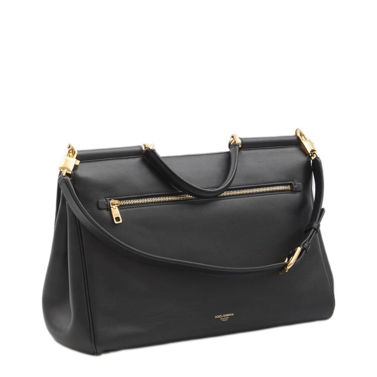 My Sicily Maxi Calfskin Handbag - Black