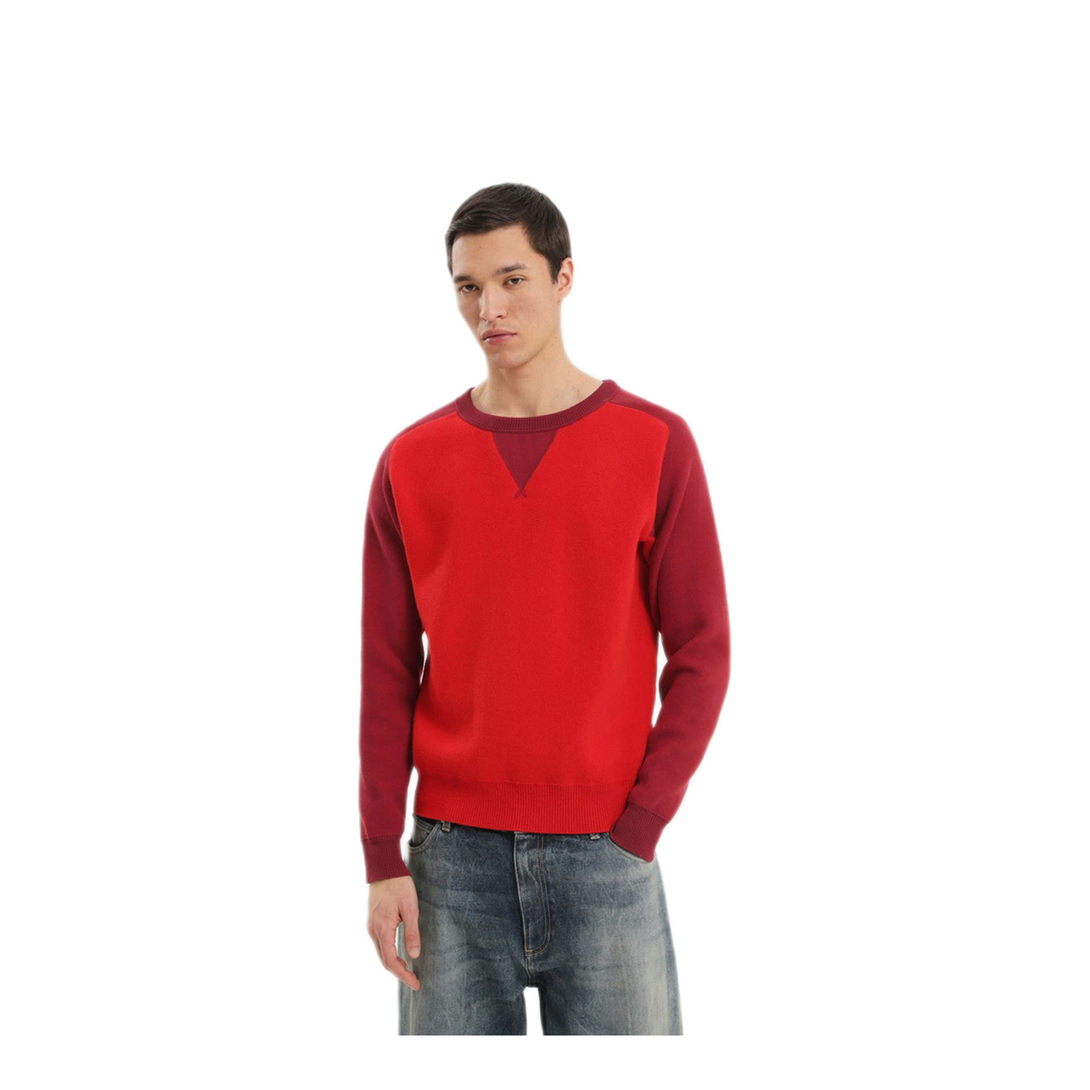 MAYFEYR - 1989 STUDIO - Color Block Crew Neck Sweater - F04MAL005KNI0015000