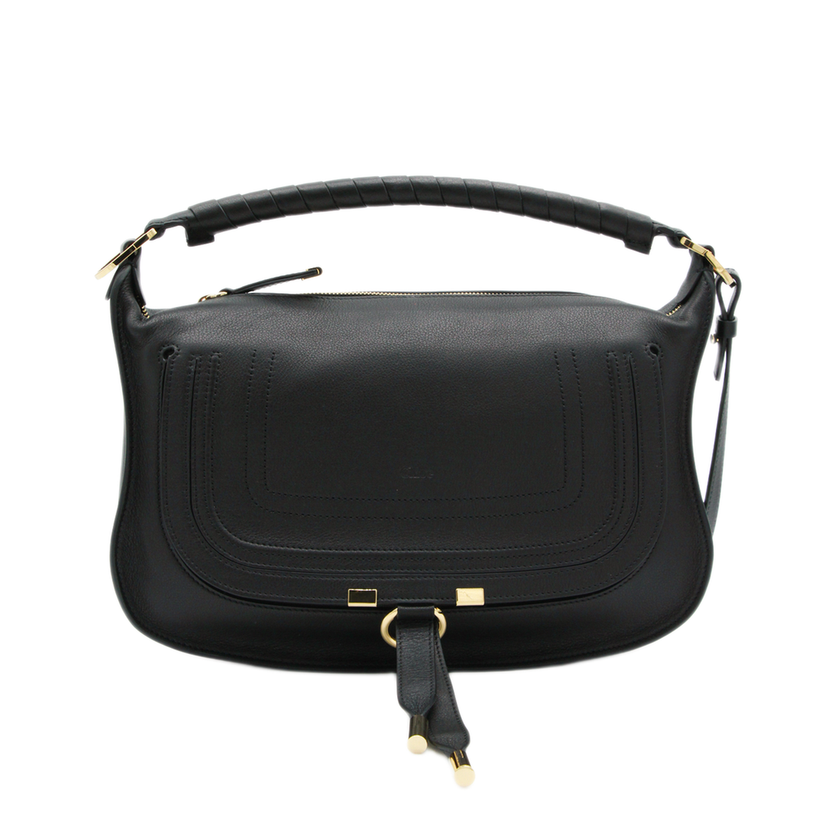 Marcie Small Calfskin Shoulder Bag - Black