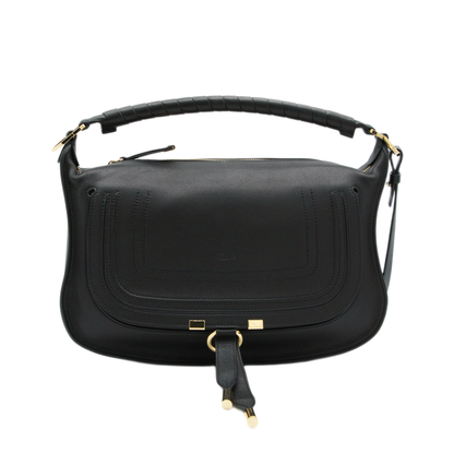 Marcie Small Calfskin Shoulder Bag - Black