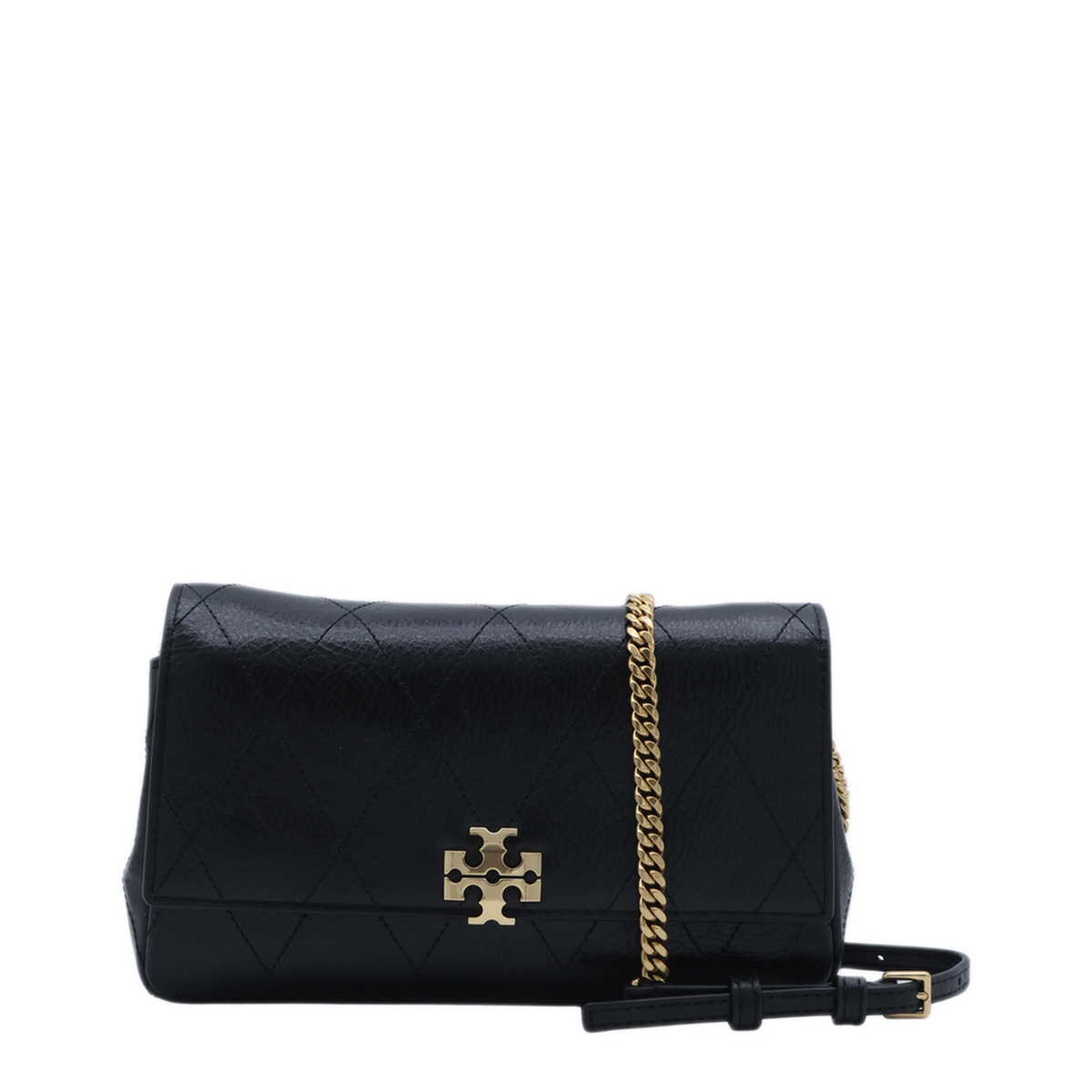 Kira Diamond Quilt Nappa Leather Shoulder Bag - Black