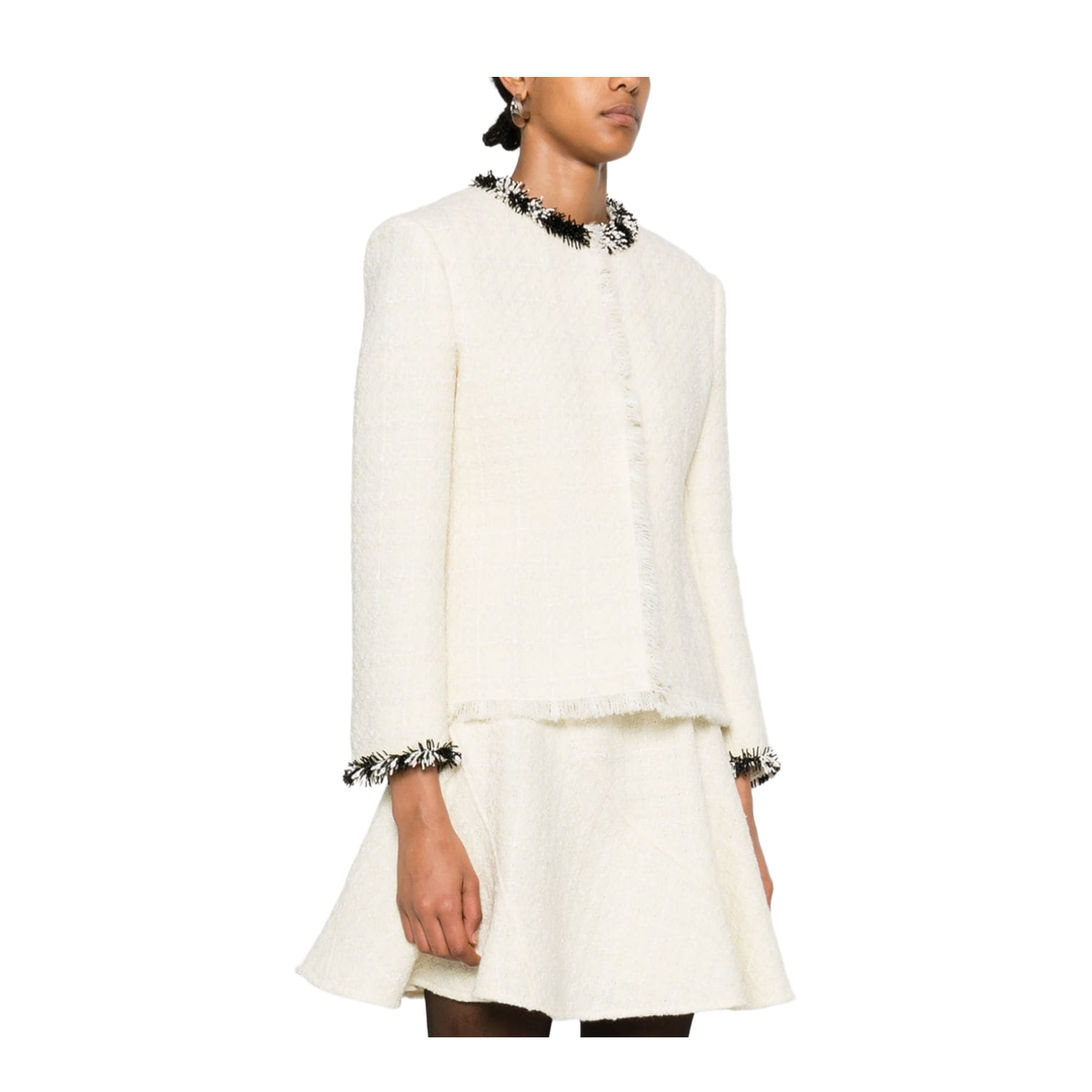Elegant Ecru Wool Blend Jacket