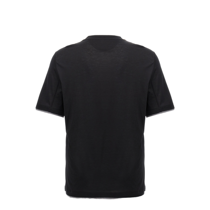 MAYFEYR - Brunello Cucinelli - Layered-Effect Silk-Cotton T-Shirt - MD8217427CCB75
