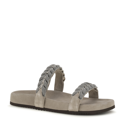 MAYFEYR - Brunello Cucinelli - Laurel Leaf Monili-Embellished Slides - MZSFG3159