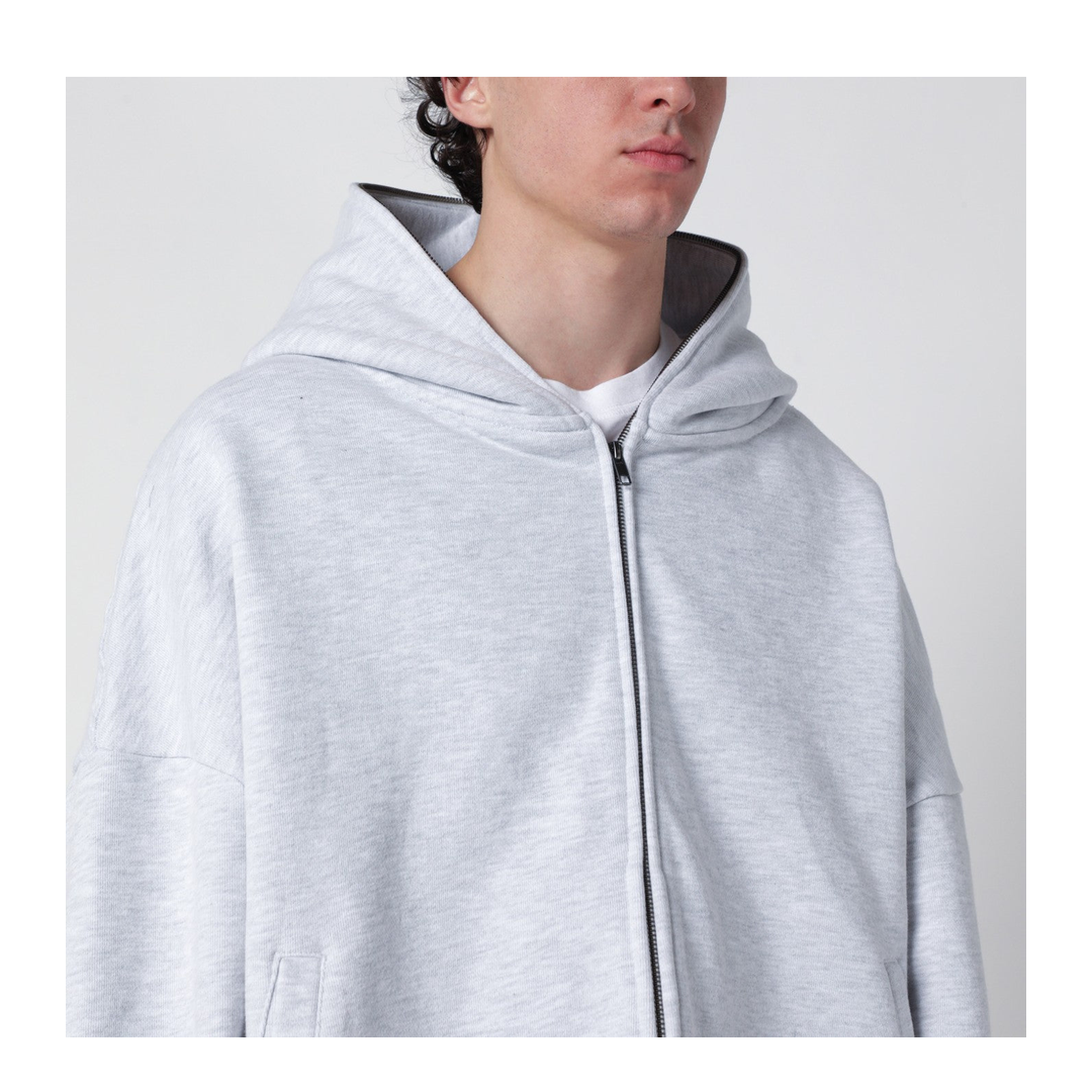 MAYFEYR - Entire Studios - Grey Cotton Zip Up Hoodie - ESSS26HO03012UCO0497