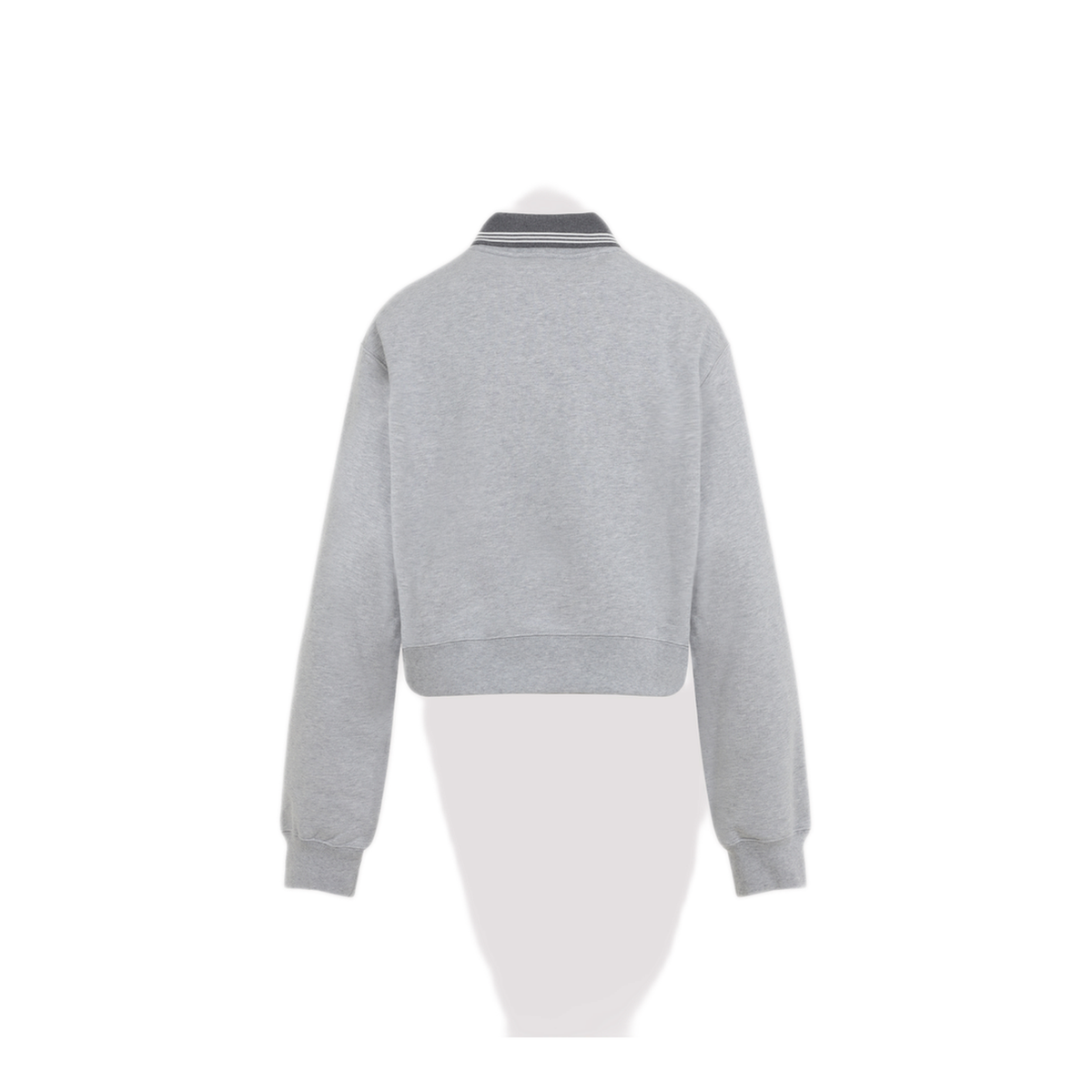 MAYFEYR - Miu Miu - Melange Grey Cotton Oversize Sweatshirt - MJLA15SOOO18ZXF0031