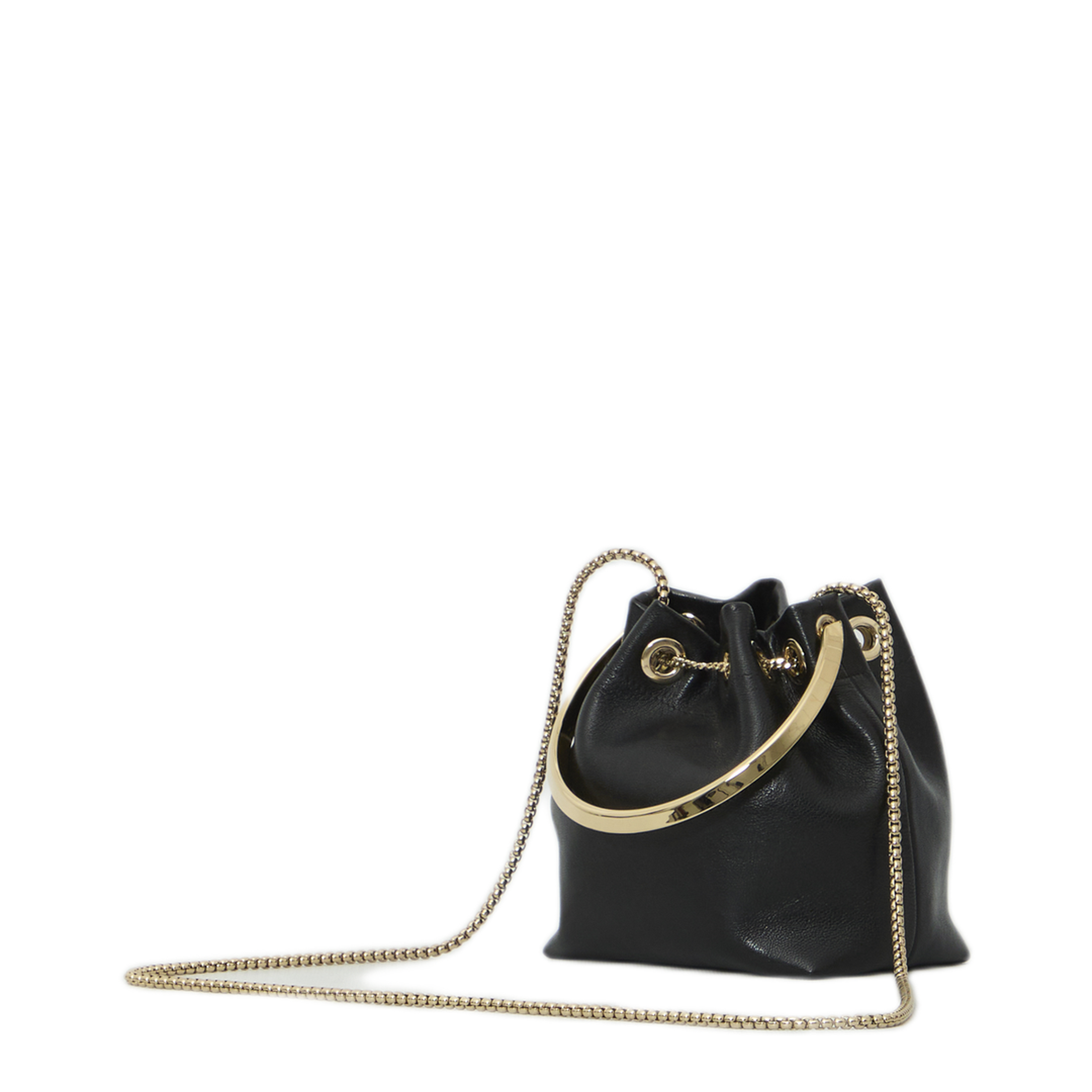 MAYFEYR - Jimmy Choo - Black Bon Bon Bag - BONBONTYTBLACKLIGHTGOLD