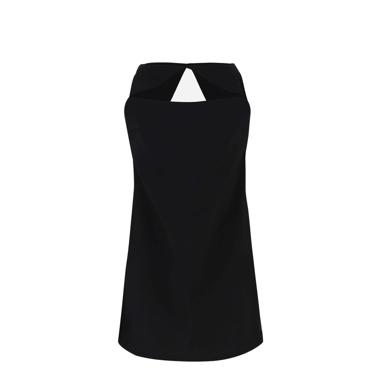 Wool Blend Straight Mini Dress With Cut-out