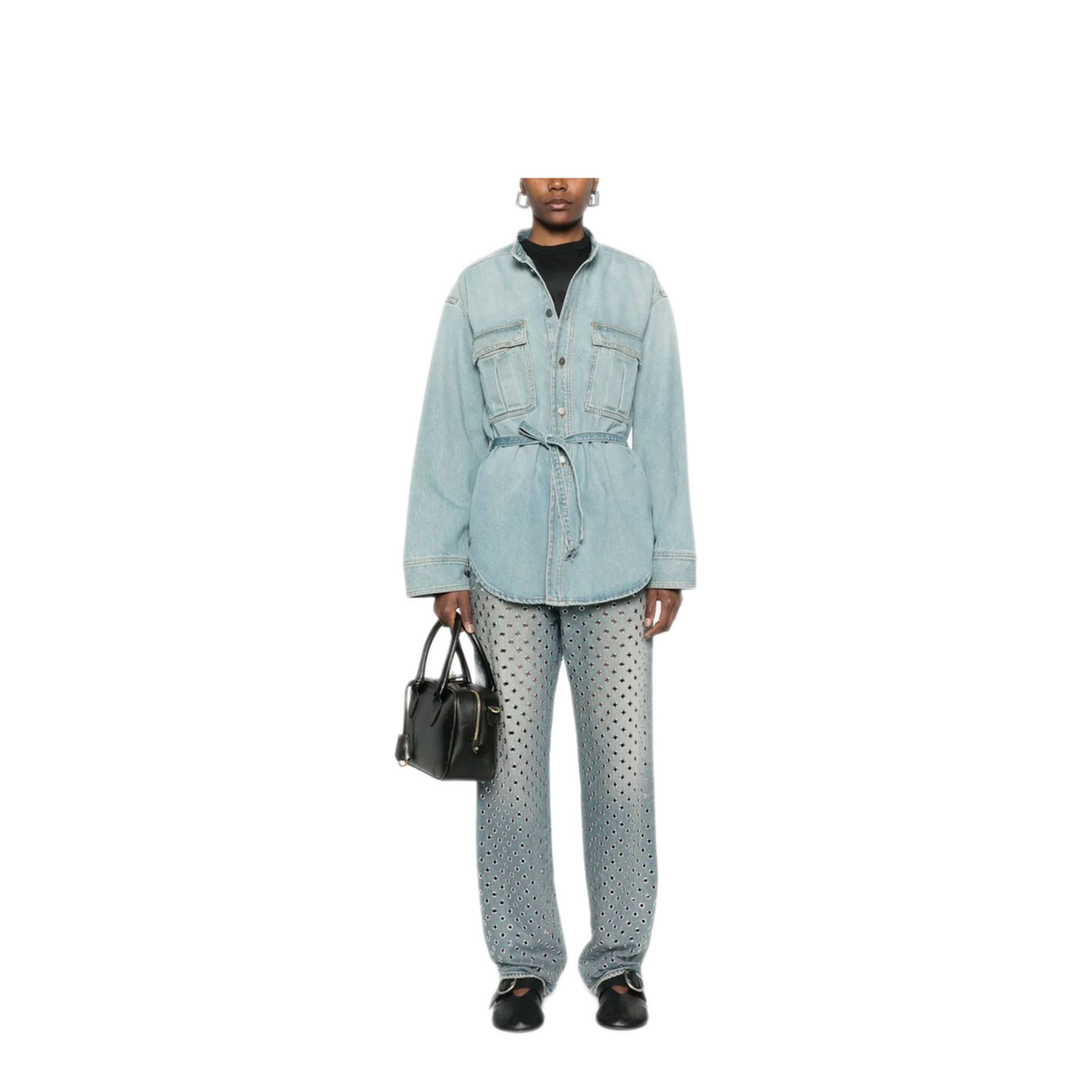 MAYFEYR - Golden Goose - Journey Pant Kim Sand Wash All Over Eyelet - GWP00844P00196250100