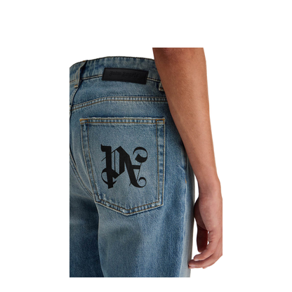 Monogram-Print Jeans